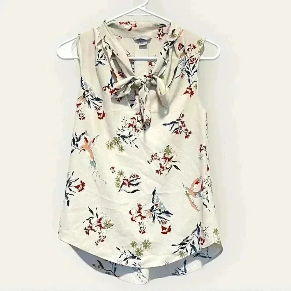 H&M Floral Tie Neck Sleeveless